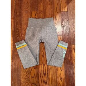 Soul by Soulcycle Leggings Womens S Seamless Jacquard Gray Teal Skull Athleisure